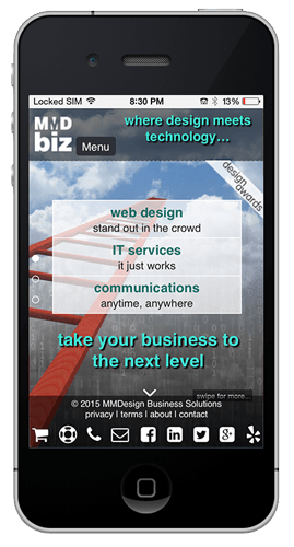 iphone optimized MMD Business Solutions - responsive web design, IT and communications